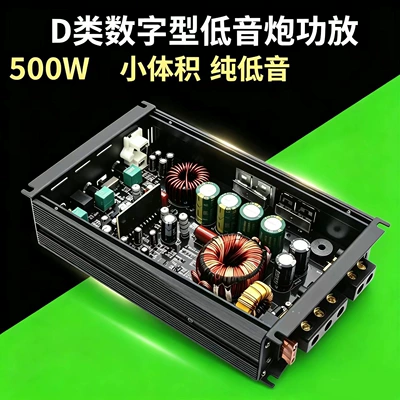 Class D high-power vehicle-mounted single-channel digital dual voice coil overweight pure bass special push passive subwoofer power amplifier 500W (Other Car Video)