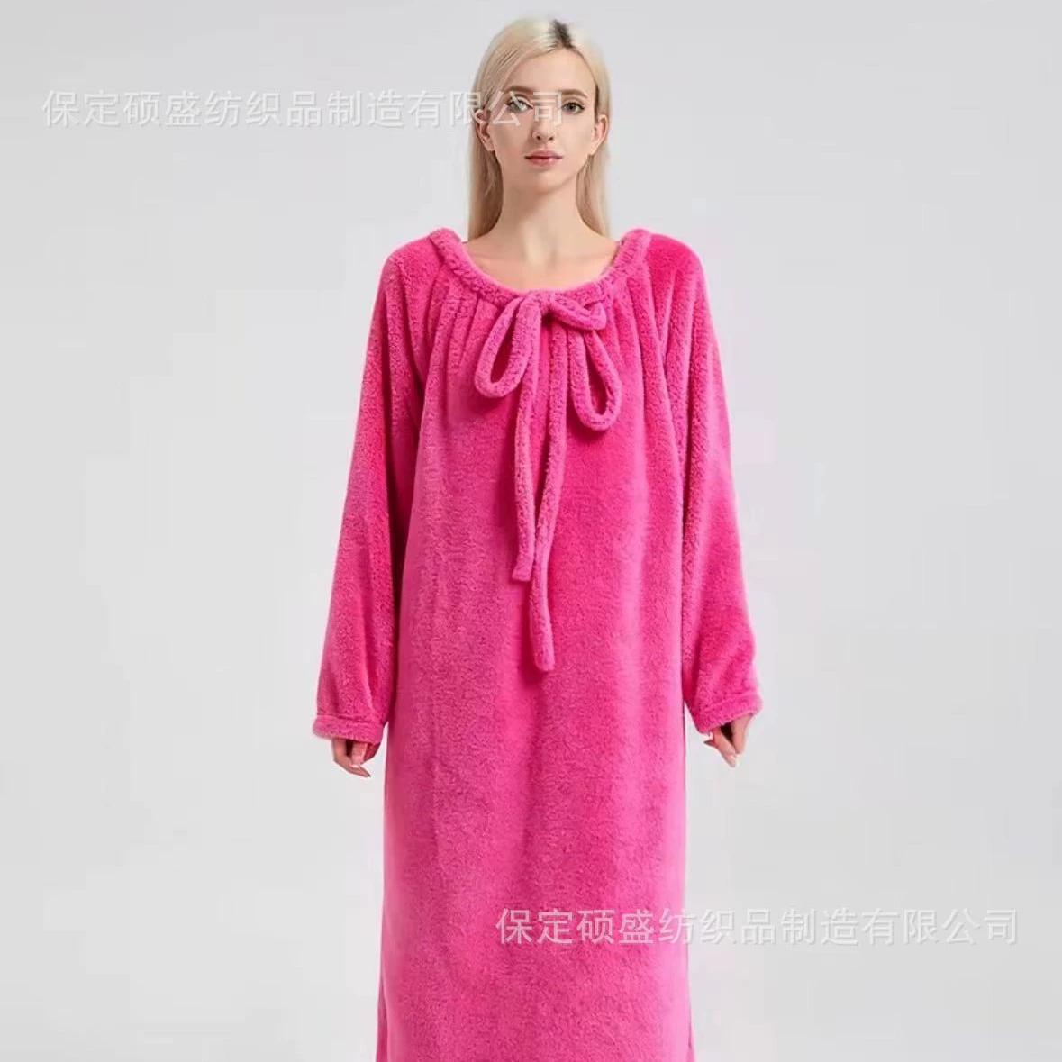 Длинная зимняя пижама-халат, коралловый бархатный макси-халат, plus size, юбочный стиль 2025