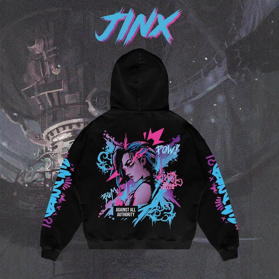 Liga Popular Arcane Jinx Graphic Hoodies All Anime Charact