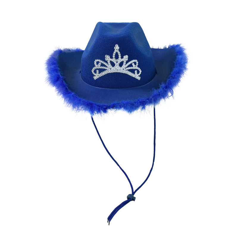 Sombreros de corona de lana sólida, nuevos sombreros de vaqueros industria pesada occidentales, sombreros de Halloween, sombreros de fiesta, sombreros de fiesta