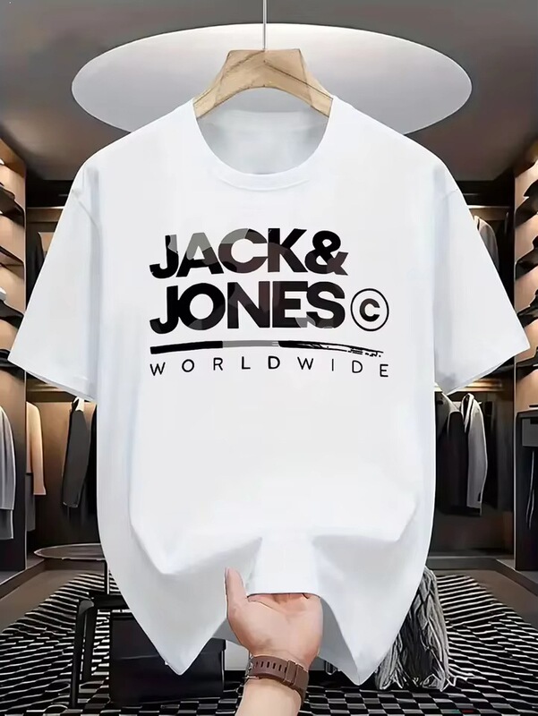 2026Jackjonest-Shirt Men's and Women's Short-Sleeved Cotton T-Shirt Brand Fashion Trendy Pattern T-Shirt Aesthetic 2026Jackjonest-Shirt Men's and Women's Short-Sleeved Cotton T-Shirt Brand Fashion Trendy Pattern T-Shirt Aesthetic
