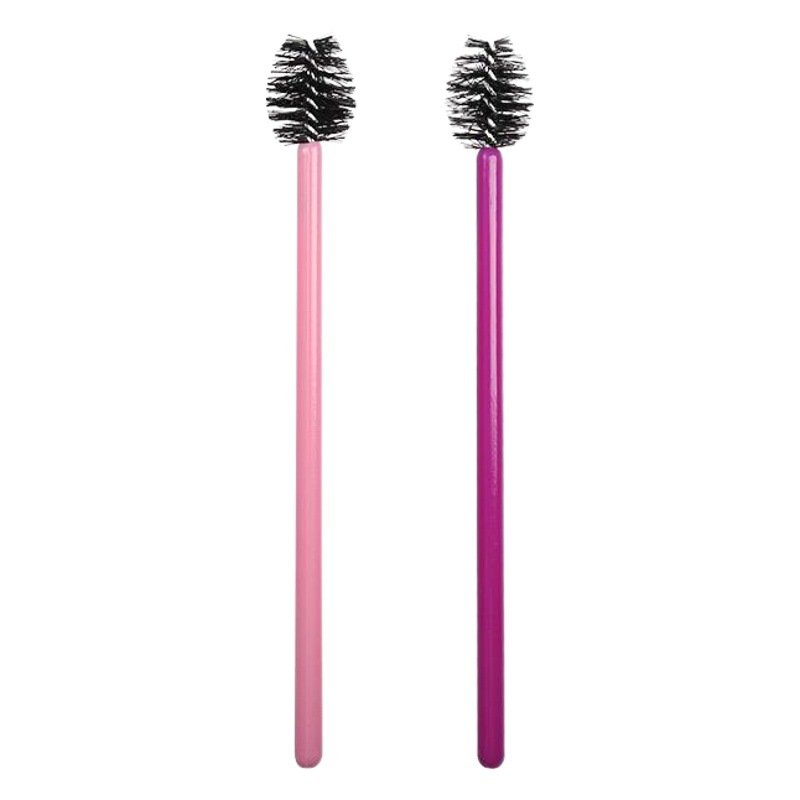 Wholesale 50 PCs/Pack Disposable Nylon Colored Eye Eyelash Brush Eyebrow Mini Portable Apple Eyelash Roll