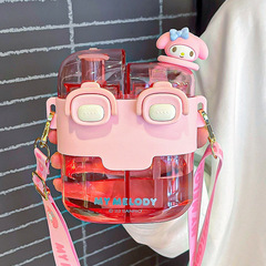 サンリオ正規認定ウォーターカップ漫画学生ダブルドリンクカップシンプルなプラスチックカップ新しいドリンクカップ