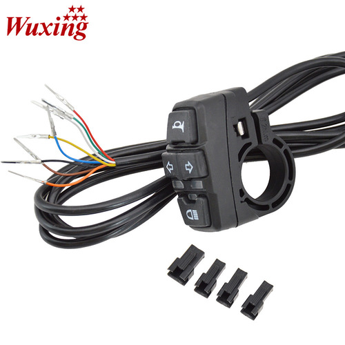 Bicycle mountain bike lithium battery modification five-star switch DK336 three-in-one 36V 48v horn headlight turn signal