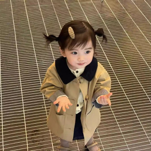 2024 Girls' Spring and Autumn Clothes Children's Windbreaker New Style Internet Celebrating Hot Fashionable Wearing