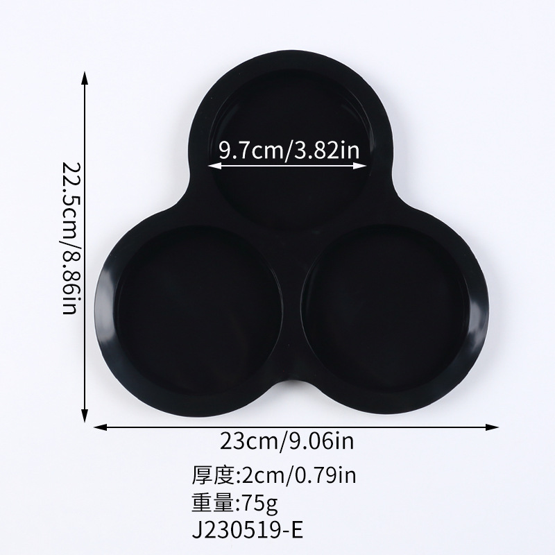 Molde redondo de silicona para pastel de 4 pulgadas, molde redondo para pastel de 3 orificios, molde para hornear pan, herramienta multifuncional para hornear