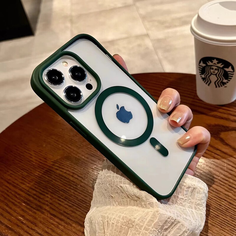 マカロンシリコン磁気吸着式iPhone17pro用スマホケース アクリル大穴 Apple15対応 ハードins1314|undefined