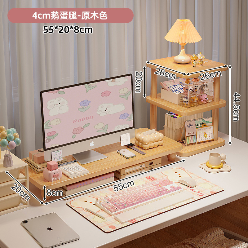 Estante de escritorio Estante de escritorio Estante de almacenamiento de esquina de estación de oficina Estante de almacenamiento de múltiples capas para libros de dormitorio de estudiantes Estante de acabado simple