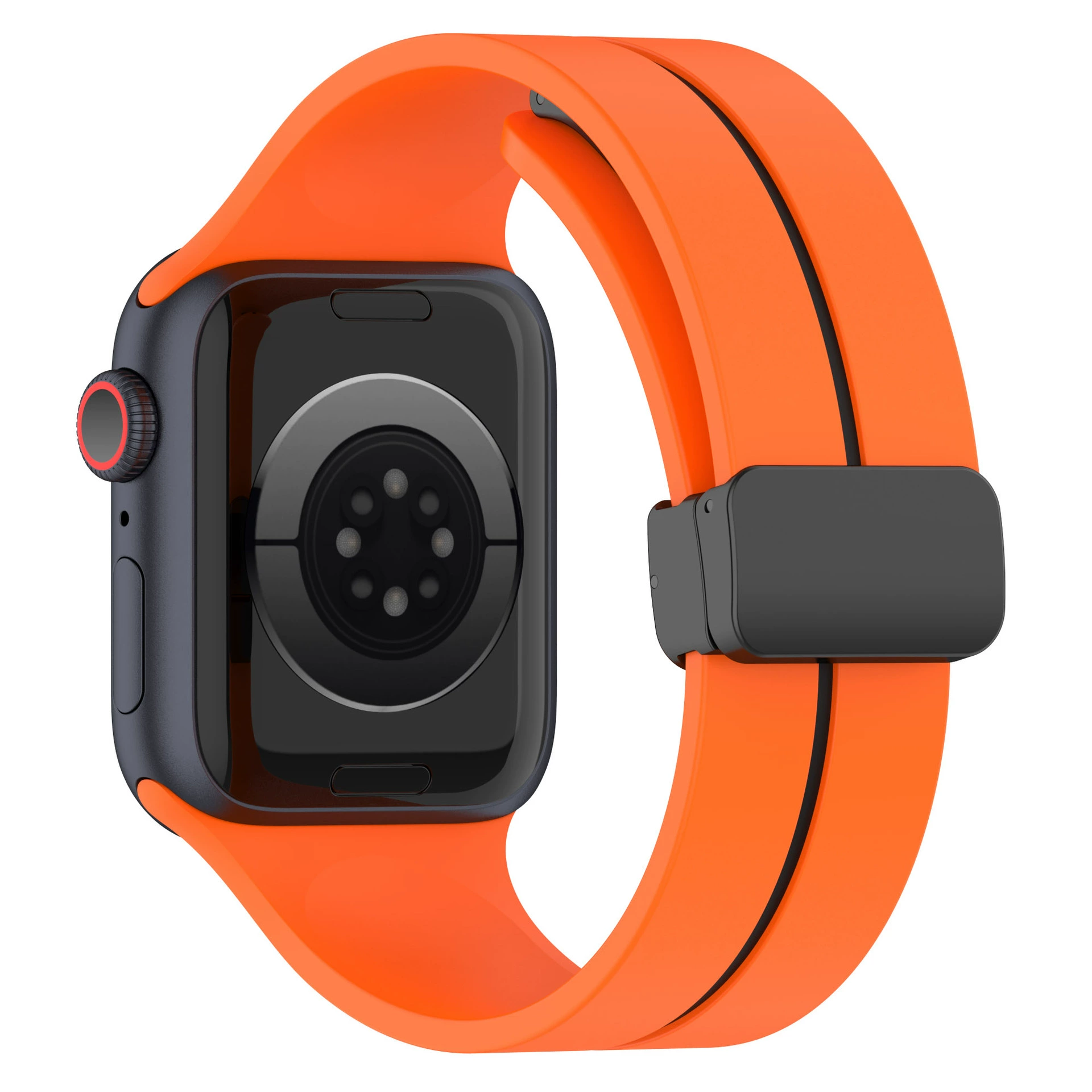 Применение Apple Watch iWatch876SE силиконовый магнитный ремешок Apple Watch однотонный складной браслет