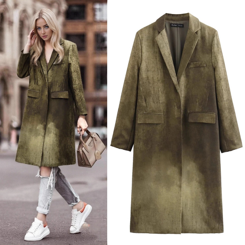 Cross-Border Foreign Trade Spot European and American Style Women's Clothing Autumn New Fashion Trend Versatile Tie-Dye Women's Windbreaker Jacket