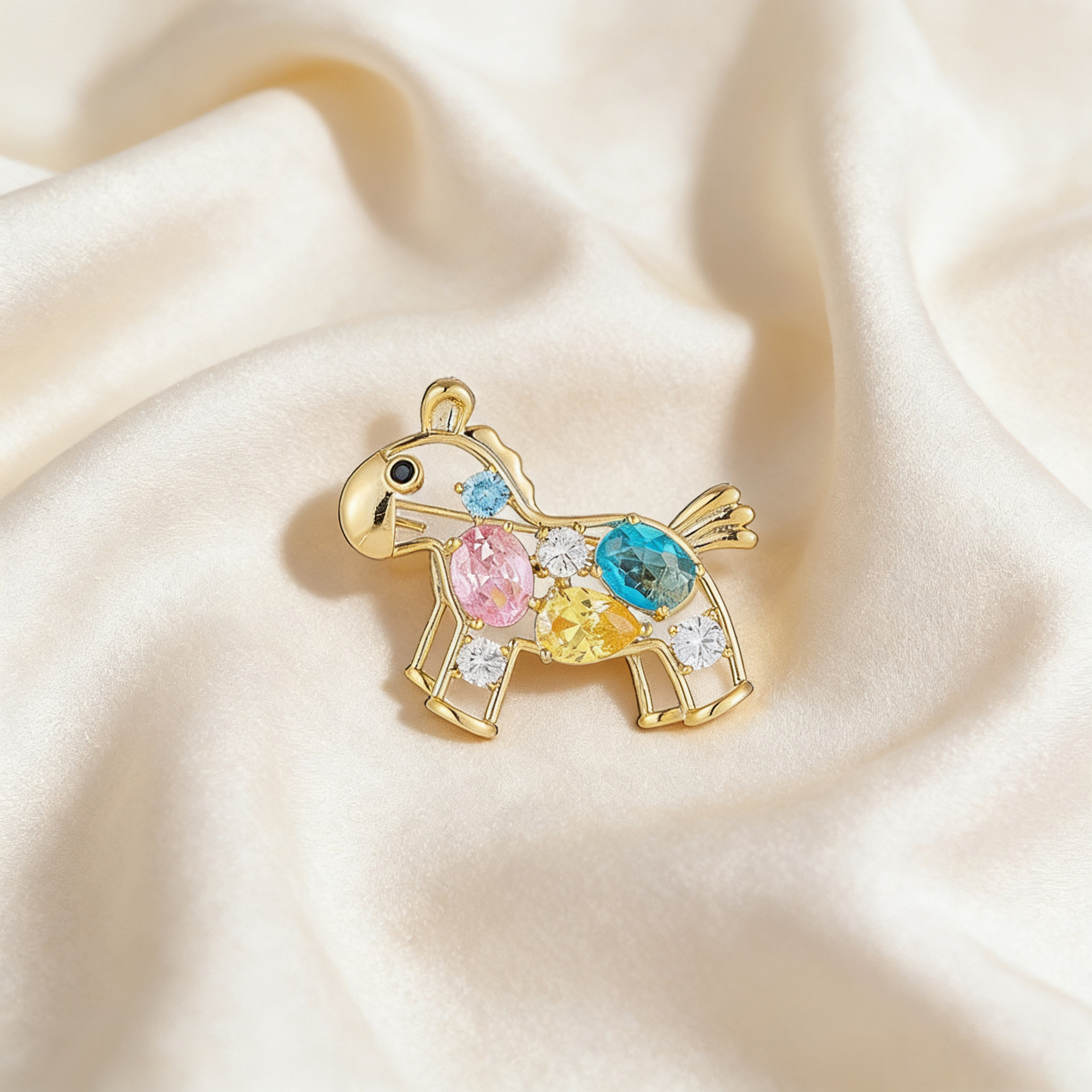 Spilla zodiaco cavallo in cristallo per donna accessorio chic_voghion.com