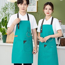 餐饮专用防水围裙定制logo印字厨房烘焙咖啡师上班帆布工作服围腰