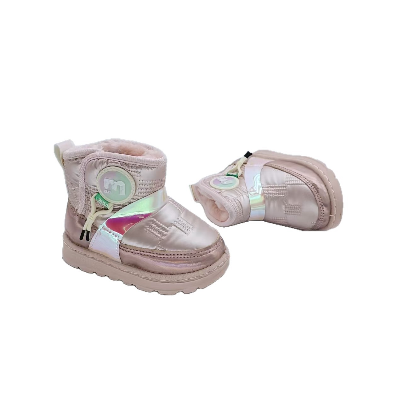 33-38 Tamaño de invierno de niños botas de nieve 2025 nuevas botas cortas para niños con botas de algodón gruesas para bebés calientes