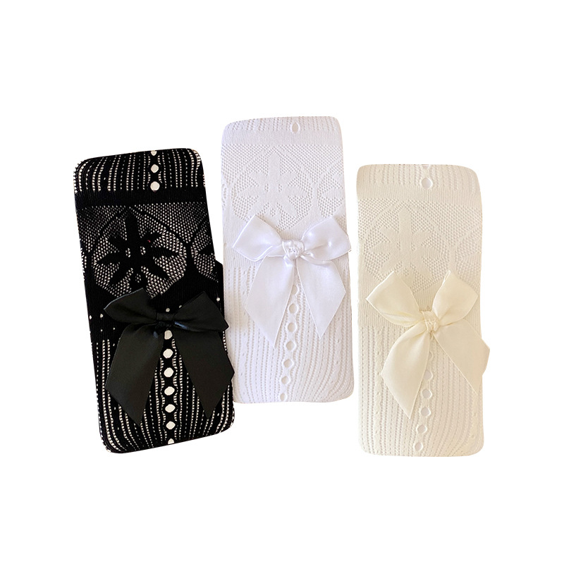 Japón Lolita bow pants de mujer malla delgada blanco dulce hueco sobre la rodilla y2k ballet