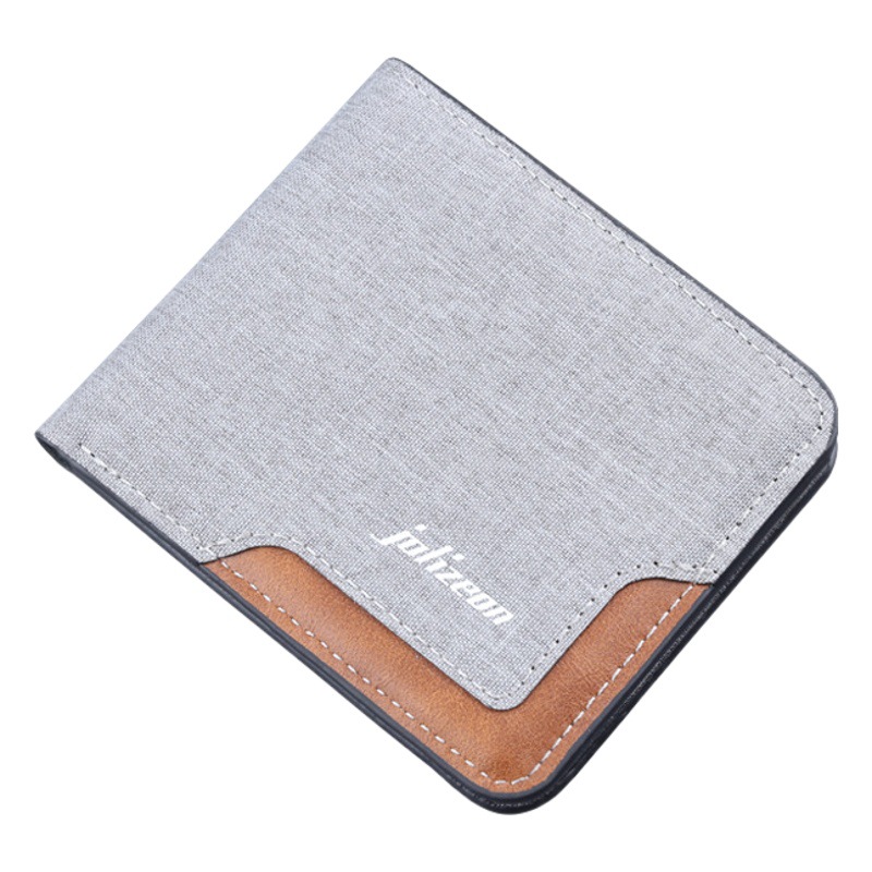 Cartera de lona transfronteriza Cartera de mezclilla horizontal de tres pliegues para hombres cortos bolsa de dólar estadounidense nueva Tarjeta múltiple europea y americana para hombres