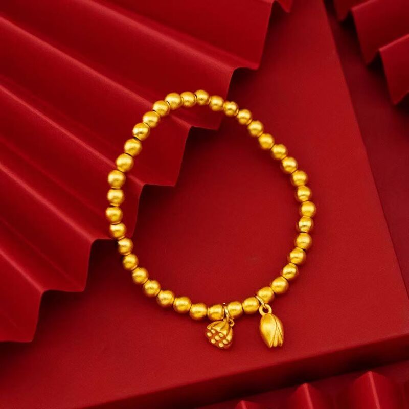 [Permanent Color Preservation] Vietnam Shajin Two-generation Lotus Bracelet Real New Year Spring Festival Solid Year of the Snake High Imitation genuine goods