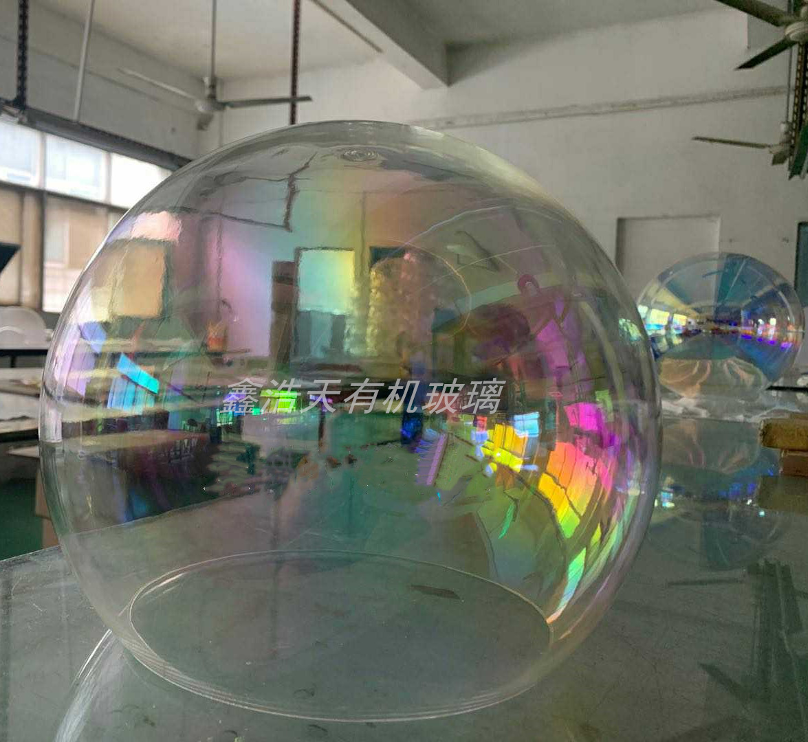 亚克力镜面彩虹挂球镭射七彩炫彩圆球金店售楼装饰挂球