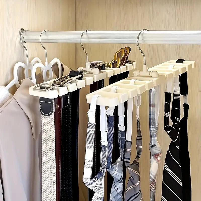 10 Card Belt Hanger Multifunctional Tie Belt Storage Wardrobe Scarf Silk Towel Rack Plastic Finishing Shelf