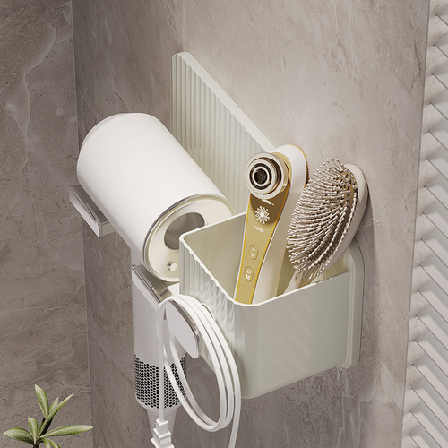 Bluelight Hair Dryer Shelf without Drilling Bathroom Hair Dryer Bracket Wall Mounted Bathroom Hair Dryer Holder
