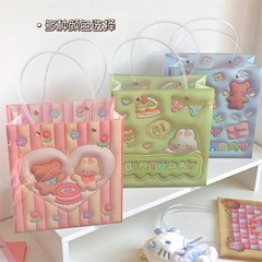 Children's Day 3D Cartoon Bear and Rabbit PP Gift Bag Gift Bag Birthday Gift Cute Creative Handbag
