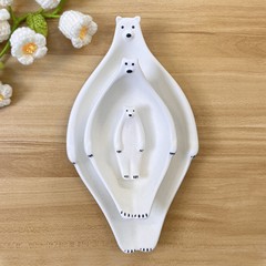 クリエイティブかわいい日本式レトロins風手つまみ手描きホッキョクグマ陶磁器家庭用食事皿ネット赤皿ステーキ皿