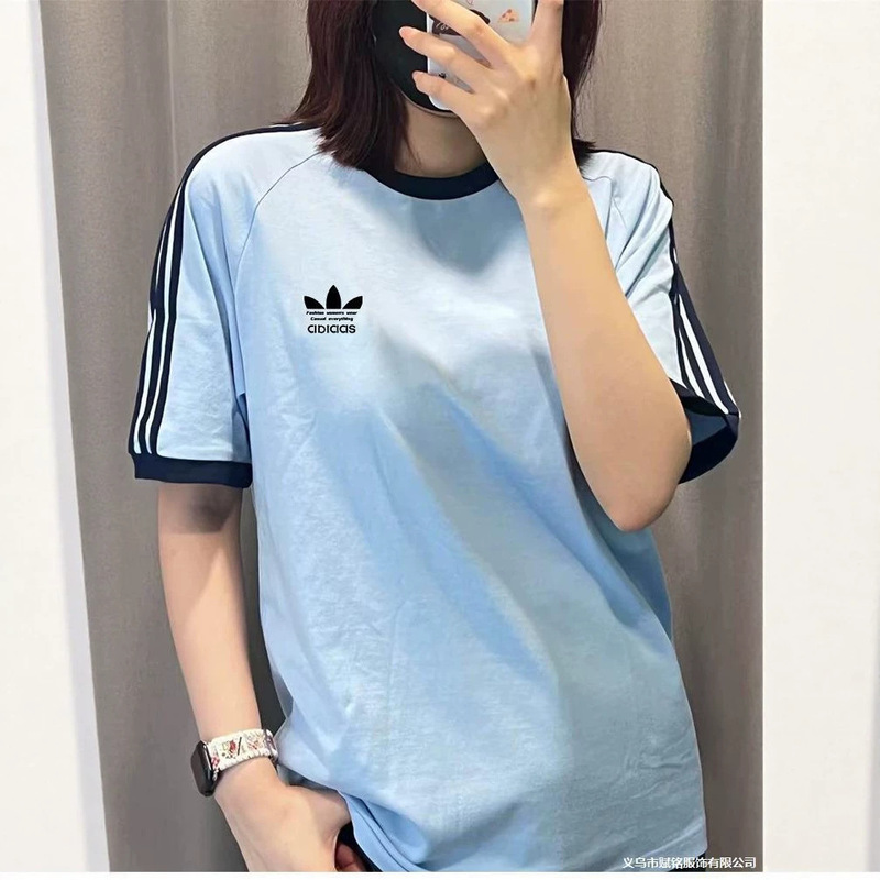 Clover Embroidery Round Neck Short-Sleeve T-Shirt for Men and Women, Couple's Trendy Brand, Loose Fit, Combed Cotton T-Shirt, Custom Logo Printing Clover Embroidery Round Neck Short-Sleeve T-Shirt for Men and Women, Couple's Trendy Brand, Loose Fit, Combed Cotton T-Shirt, Custom Logo Printing