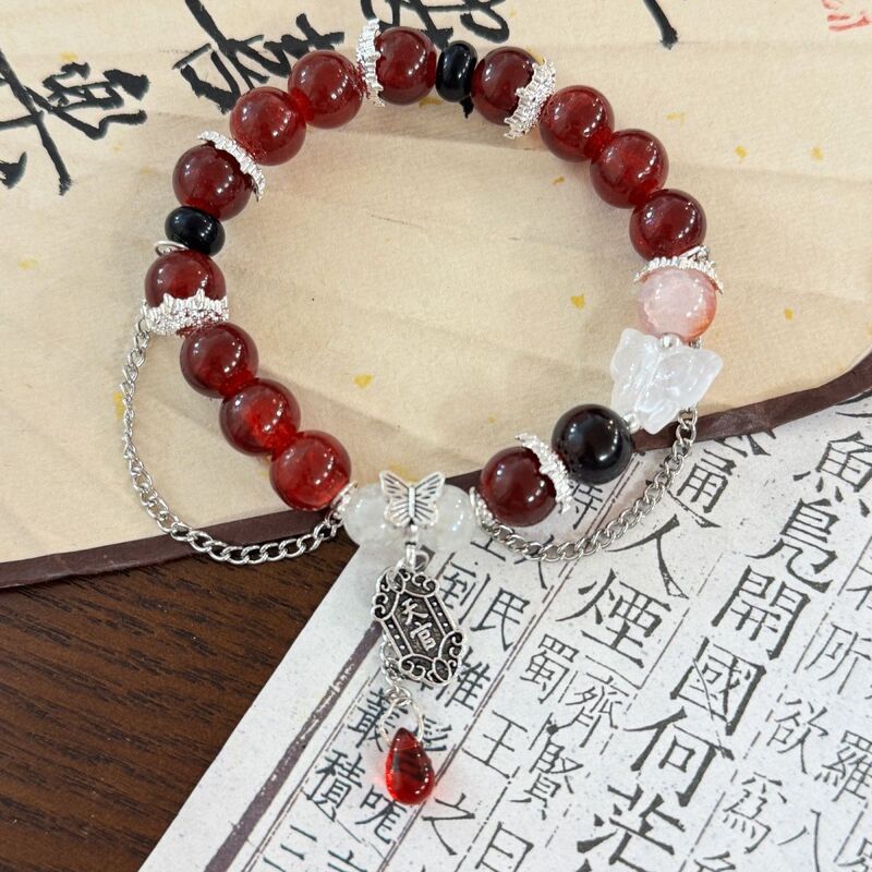 工厂直销【海屿星辰】蝴蝶手链清冷感长款流苏灵蝶琉璃手饰古风|undefined