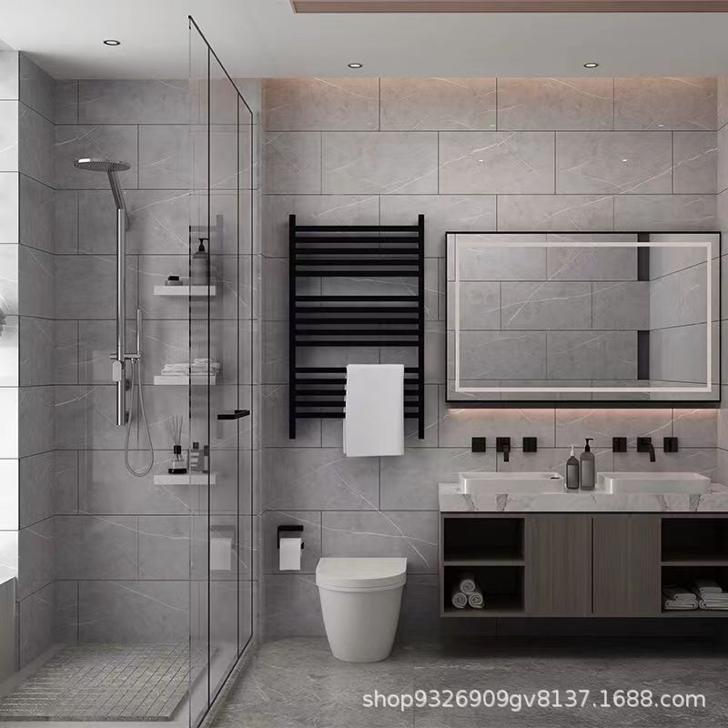 Autoadhesivo adhesivo de pared transfronterizo papel de pared de aluminio plástico imitación de azulejos adhesivo a prueba de agua a prueba de humedad papel de pared decorativo de fondo de baño