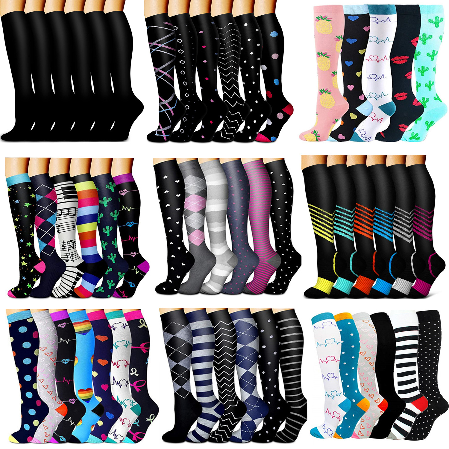 Compression socks are suitable for sports, mountaineering, running, supporting, cycling, hiking, flying tours