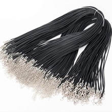 复古青铜蜡线项链绳diy饰品配件龙虾扣黑色皮绳项链绳吊坠绳批发