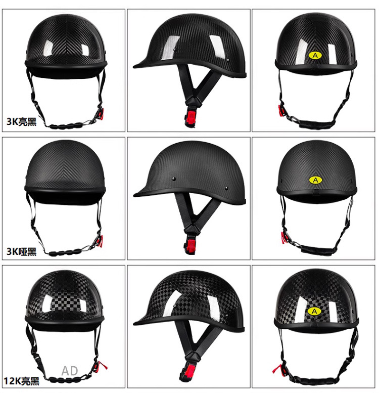 Wholesale carbon fiber helmets, vintage motorcycle helmets, American-style half helmets, summer scoop helmets, scooter cruiser motorcycle helmets