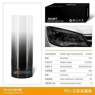 Anti-Scratch, Self-Healing, Scratch-Resistant, Automotive | Car headlight protective film - tpu-photocatalytic-super-black-30cm15m