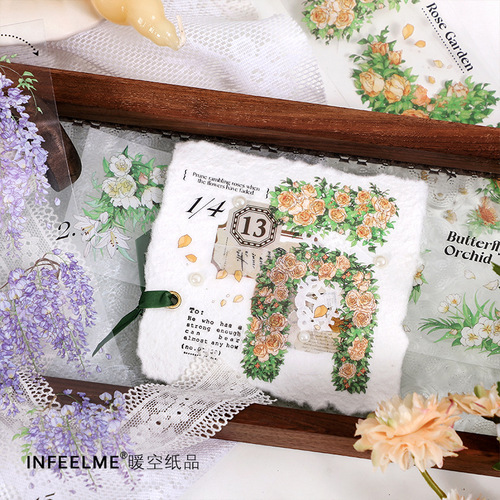 infeelme Stickers Green Island Garden Series Plant Handbook Decorative Material Stickers 6 pieces in 4 options