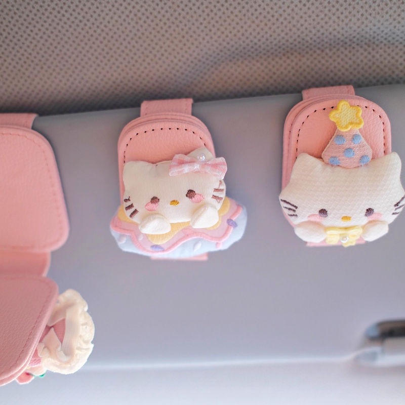 Cute Cat Sunglasses for Girls, Magnetic Clip-On Storage Glasses Holder, Super Cute Kitty Clip-On Magnetic Decoration