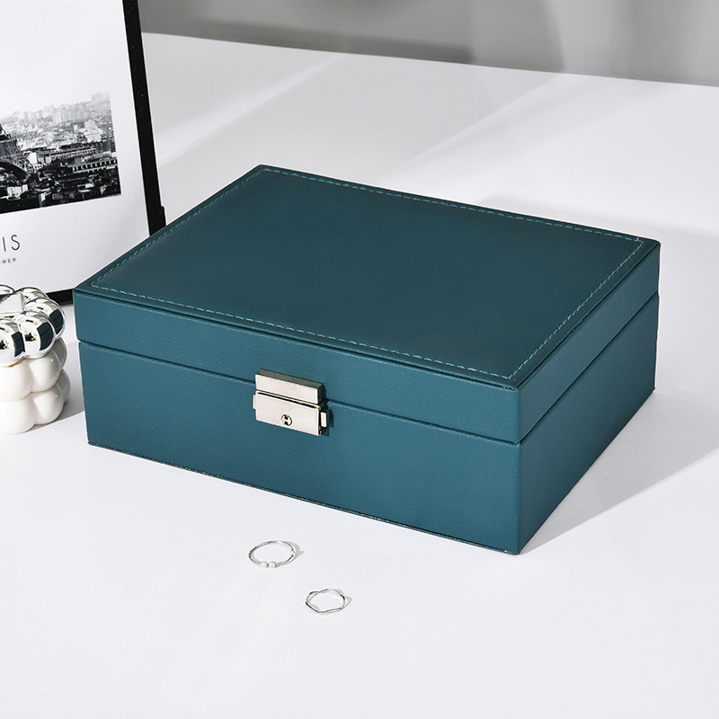 二重層ロック可能なジュエリーボックス、イヤリング収納ボックス、ネックレスリングボックス、ジュエリーボックス、ブレスレット包装ボックス|undefined