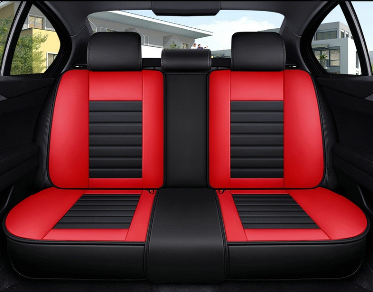 New Nappa Leather Car Seat Cushion, Universal for All Seasons, Fully Enclosed Seat Cover, Summer Machine-Knitted Ice Silk Breathable Internet Celebrity Car Cushion