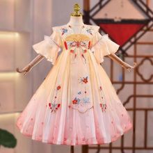 女童汉服夏季连衣裙2025新款中国风超仙古装公主裙高端唐装襦裙