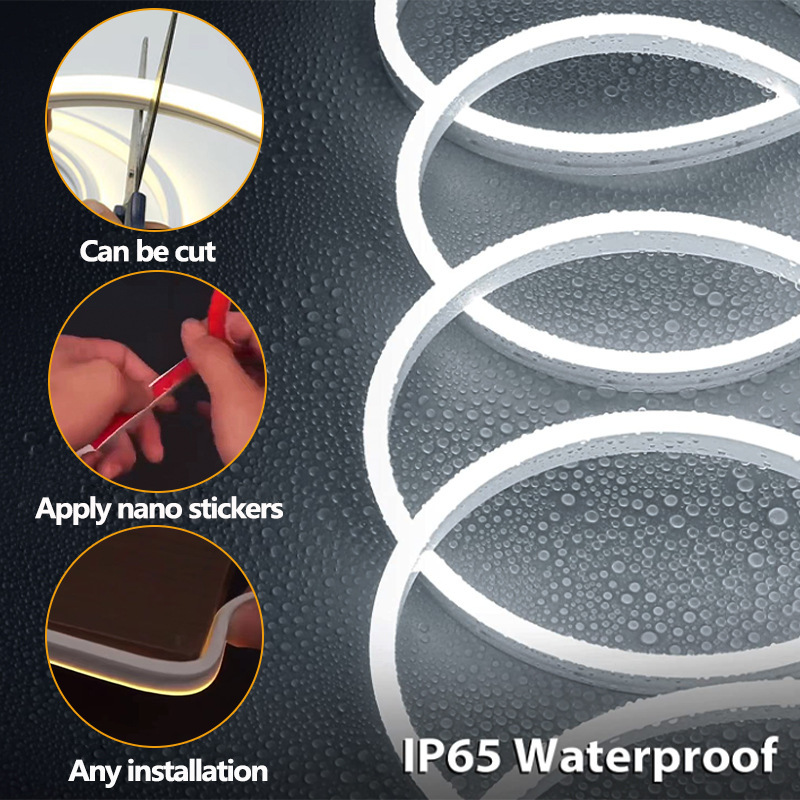 Interruptor táctil luz de neón con luz flexible de silicona con luz impermeable al aire libre caballo corriendo luz suave luz de relleno de espejo luz táctil