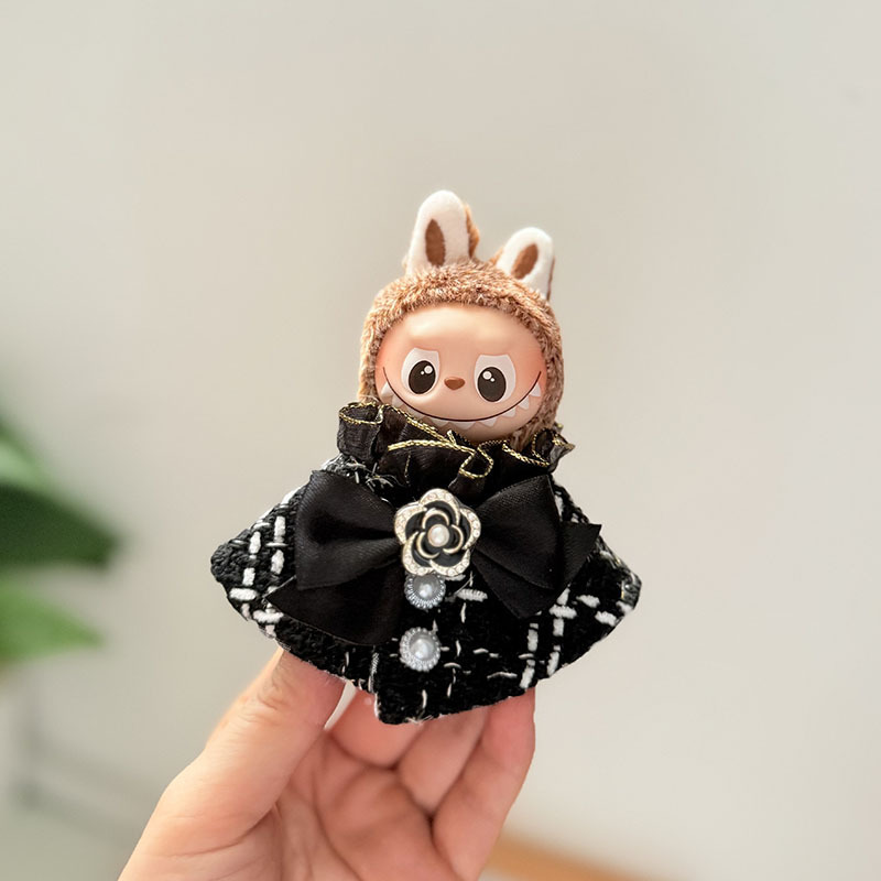 迷你版labubu4.0心底密码娃衣毛绒挂件小鼻噶衣服香奢披肩斗篷|undefined