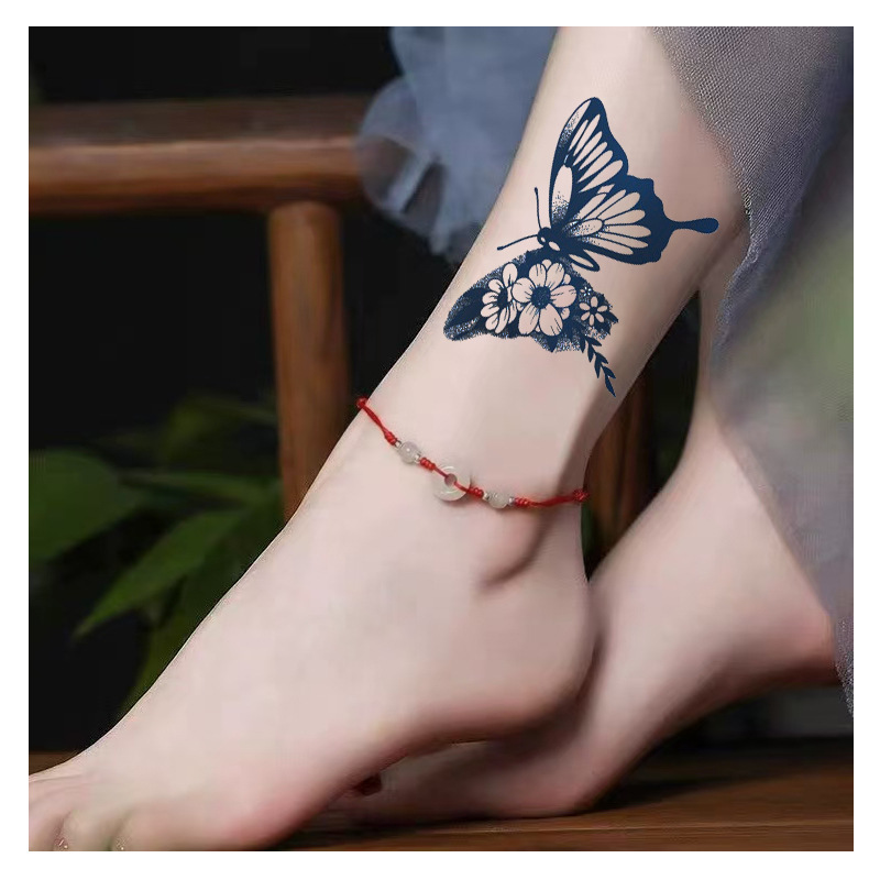 Pegatinas de tatuaje de jugo semipermanente ins estilo pegatinas de tatuaje de hierbas letras animales dibujos animados a prueba de agua sudor cicatriz que cubre pegatinas