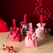 新中式结婚喜糖袋新款手提式订婚专用喜糖包装袋子高级感便携礼袋