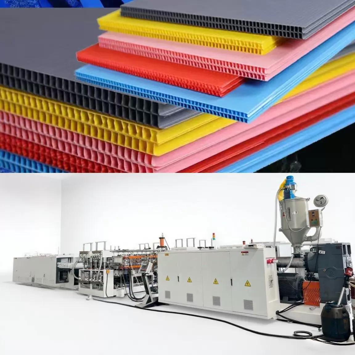 PP中空格子板生产线 塑料中空板挤出机 包装板材设备厂家