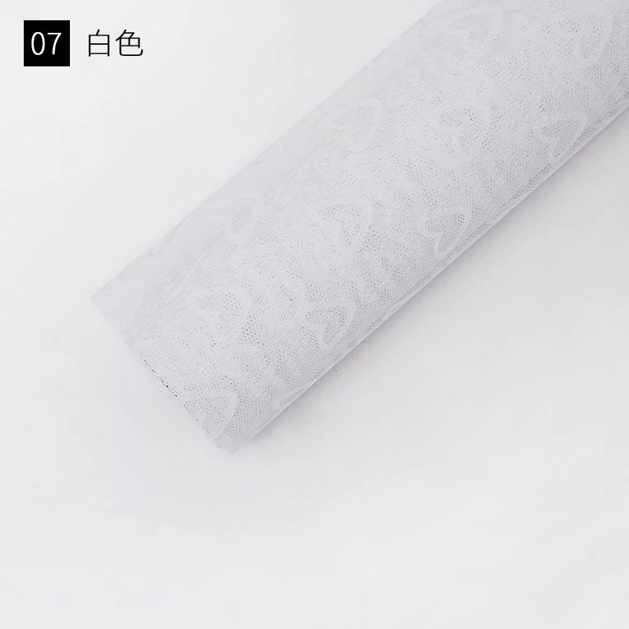 Fábrica de fiestas de flores al por mayor nuevo amor Jacquard flor envasado hilo de malla florista de color sólido