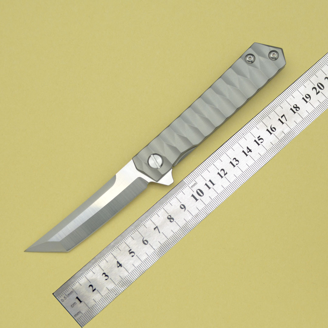 新款钛合金必杀折刀D2钢高硬度折叠刀锋利便携小刀户外求生刀具