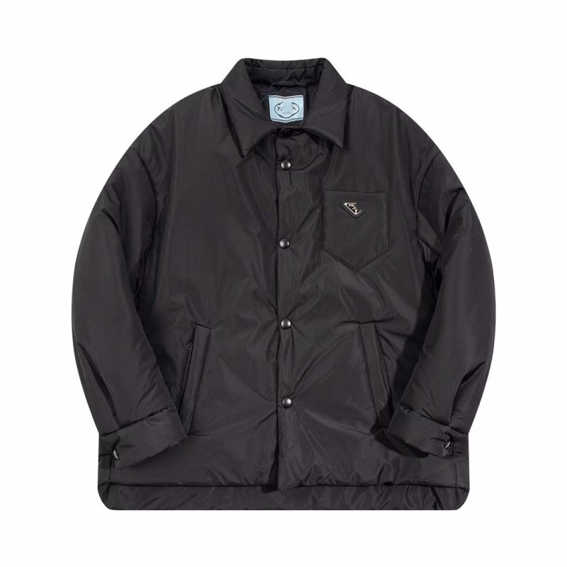 Autumn and Winter New High-Quality Original P Brand Classic Basic Pocket Triangle Iron Label Lightweight Cotton Loose Jacket