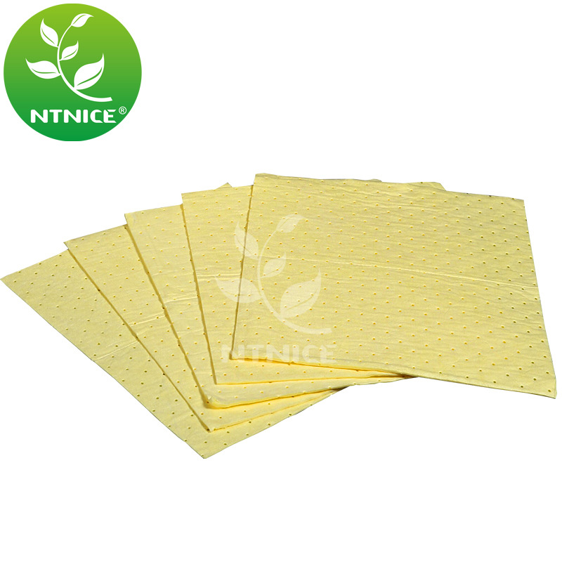 黄色吸液棉吸酸棉化学品吸附棉 聚丙烯吸油棉PP吸附垫