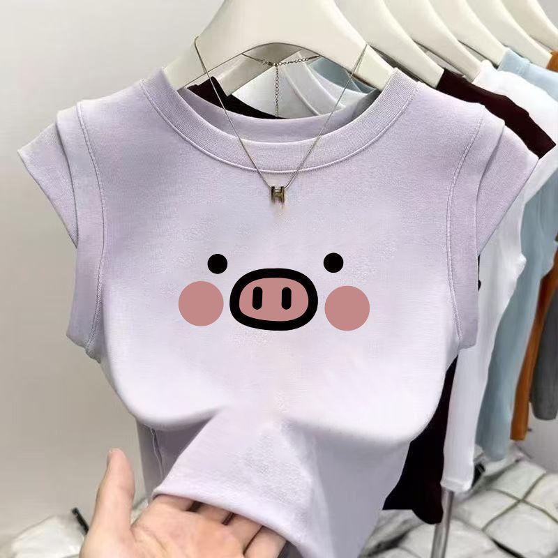 연한 보라색-분홍색 돼지 코