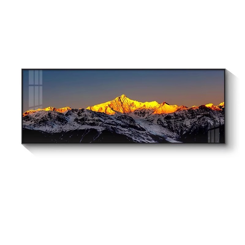 日照金山客厅挂画办公室装饰画背有靠山轻奢大气沙发背景墙壁画|undefined