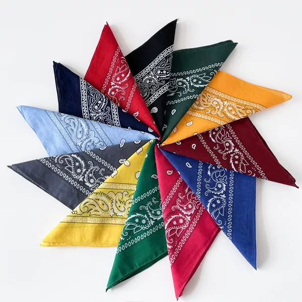 Cross-Border Supply Pure Cotton Paisley Cashew Flower Square Scarf Hip-Hop Outdoor Cycling Wholesale Bandana Headscarf