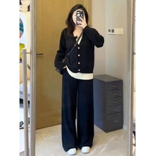 通勤大码女装套装正肩女装春秋套装一整套胖mm穿搭遮肉春季休闲